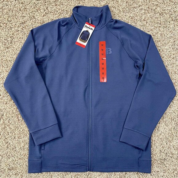 Bench Men’s Moisture Wicking Performance Full Zip Jacket Blue, Size Medium (New) - Picture 1 of 11